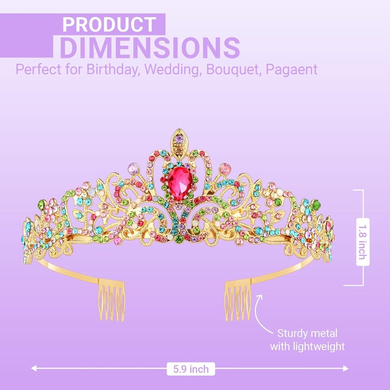 Queenship Tiara Crown for Women, Queen Tiara for Birthday Prom Bridal Party Custome Multi - Image 2